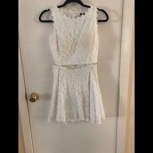 two-piece white ensemble